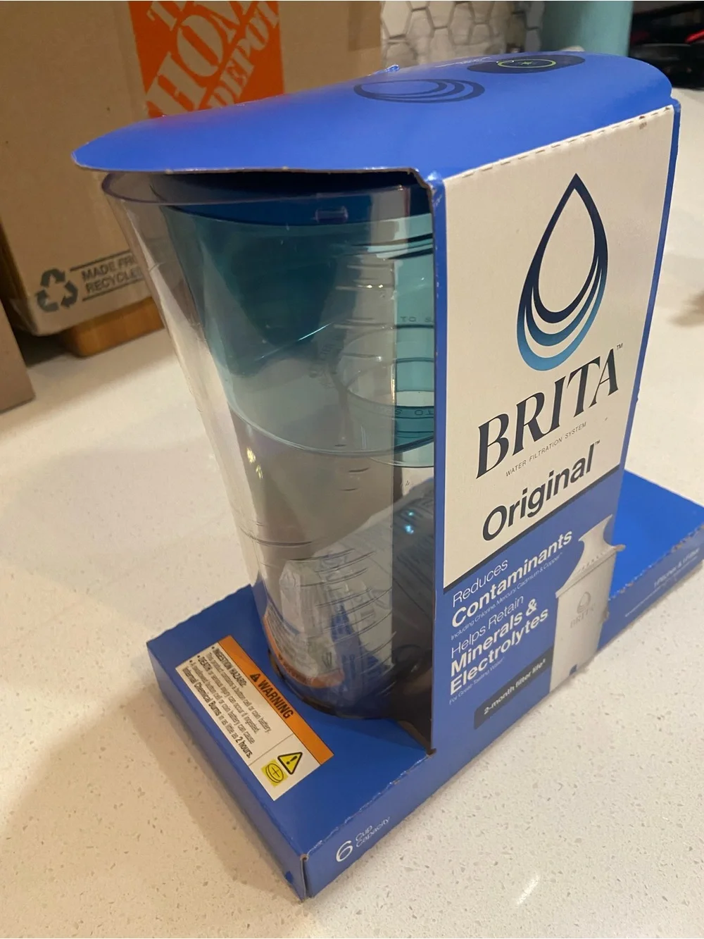 BRITA Original Water Filter Pitcher in Clear/Blue